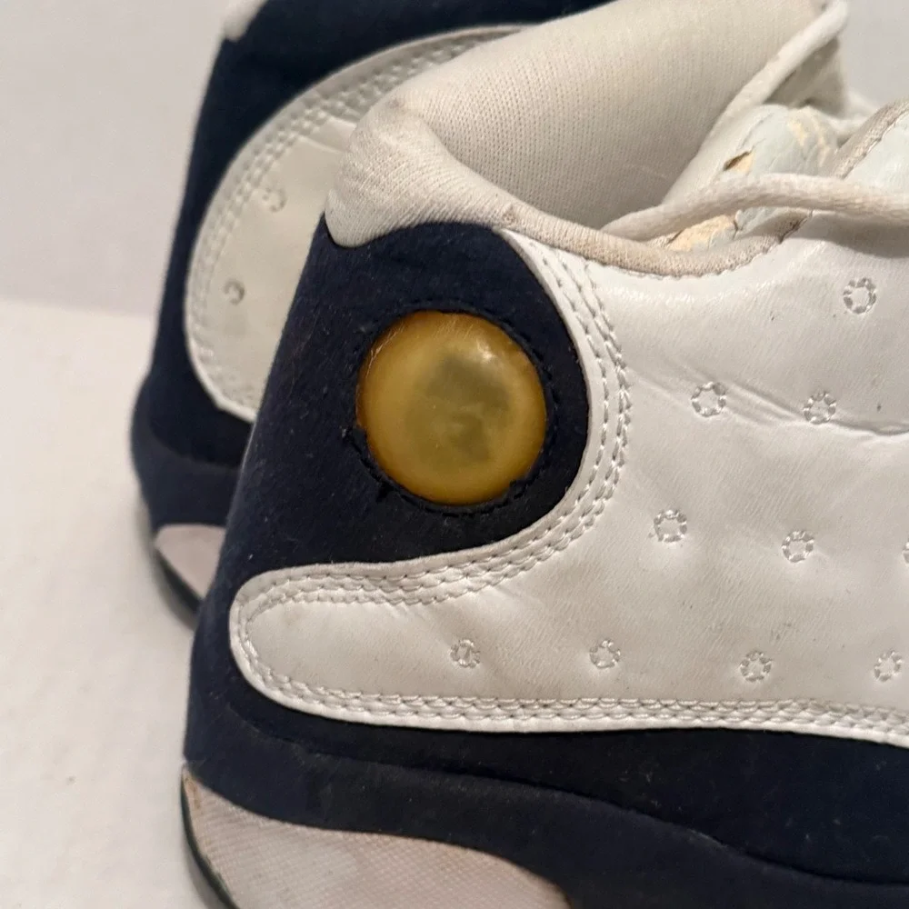 VTG 90s Jordan 13 Retro White Obsidian Basketball Shoes Size 9 Sneakers Mens‎